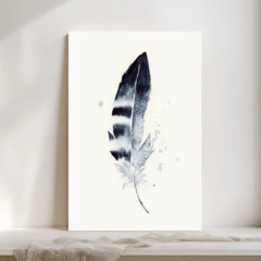 Image of a feather watercolor painting by Shayna Larsen, originals & prints available