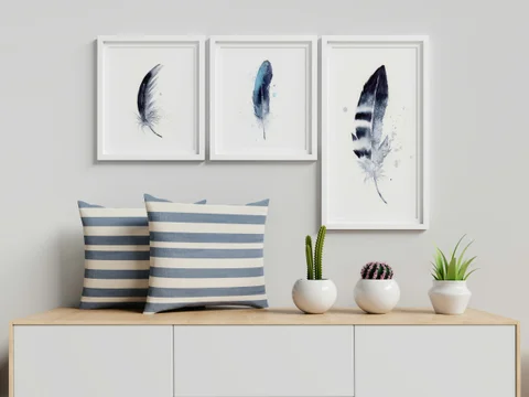 Image of a feather watercolor painting by Shayna Larsen, originals & prints available