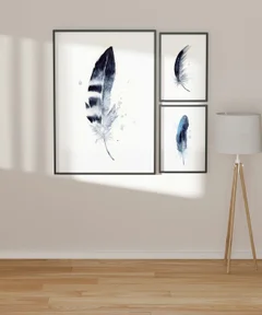 Image of a feather watercolor painting by Shayna Larsen, originals & prints available