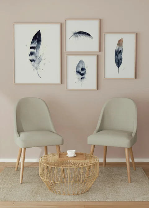 Image of a feather watercolor painting by Shayna Larsen, originals & prints available