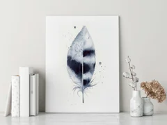 Image of a feather watercolor painting by Shayna Larsen, originals & prints available