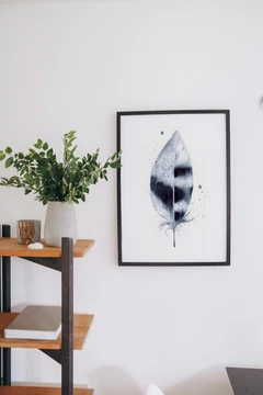 Image of a feather watercolor painting by Shayna Larsen, originals & prints available