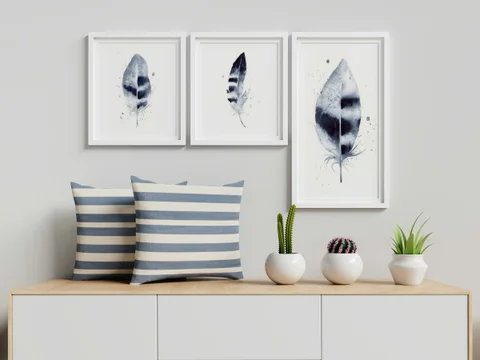 Image of a feather watercolor painting by Shayna Larsen, originals & prints available