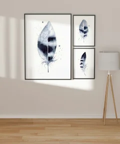 Image of a feather watercolor painting by Shayna Larsen, originals & prints available