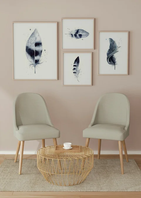 Image of a feather watercolor painting by Shayna Larsen, originals & prints available