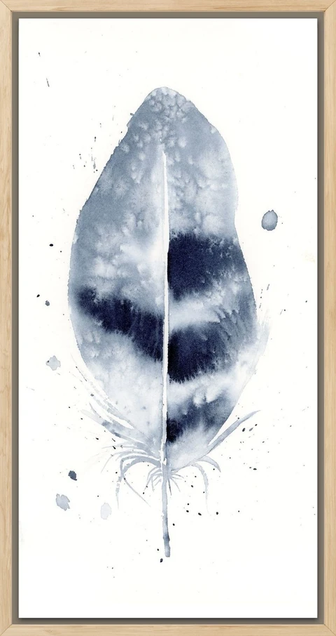 Image of a feather watercolor painting by Shayna Larsen, originals & prints available