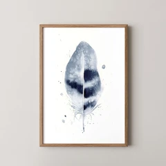 Image of a feather watercolor painting by Shayna Larsen, originals & prints available