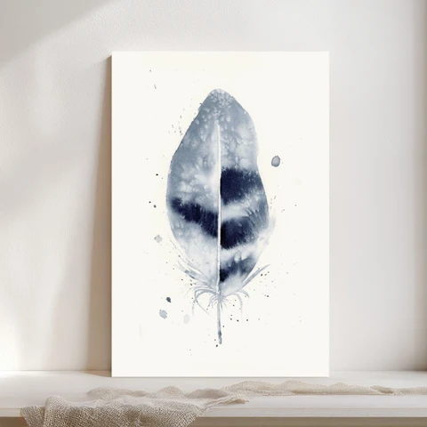 Image of a feather watercolor painting by Shayna Larsen, originals & prints available