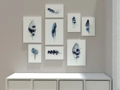 Image of a feather watercolor painting by Shayna Larsen, originals & prints available