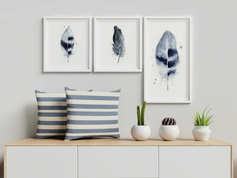 Image of a feather watercolor painting by Shayna Larsen, originals & prints available