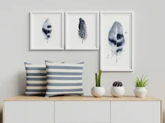 Image of a feather watercolor painting by Shayna Larsen, originals & prints available