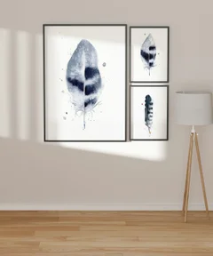 Image of a feather watercolor painting by Shayna Larsen, originals & prints available