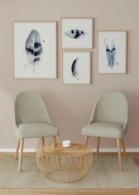 Image of a feather watercolor painting by Shayna Larsen, originals & prints available