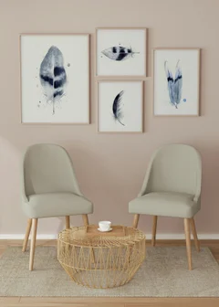 Image of a feather watercolor painting by Shayna Larsen, originals & prints available