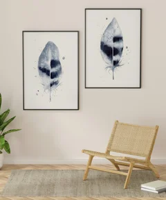 Image of a feather watercolor painting by Shayna Larsen, originals & prints available