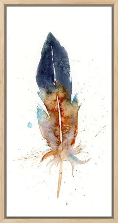 Image of a feather watercolor painting by Shayna Larsen, originals & prints available