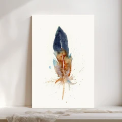 Image of a feather watercolor painting by Shayna Larsen, originals & prints available