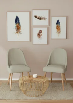 Image of a feather watercolor painting by Shayna Larsen, originals & prints available