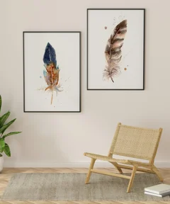Image of a feather watercolor painting by Shayna Larsen, originals & prints available