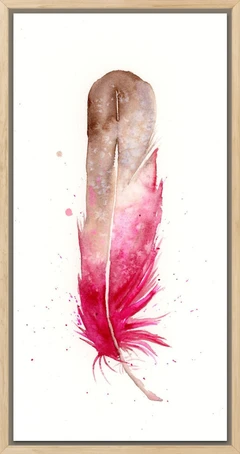 Image of a feather watercolor painting by Shayna Larsen, originals & prints available