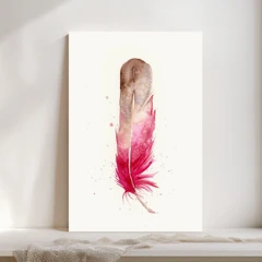 Image of a feather watercolor painting by Shayna Larsen, originals & prints available