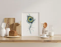 Image of a feather watercolor painting by Shayna Larsen, originals & prints available