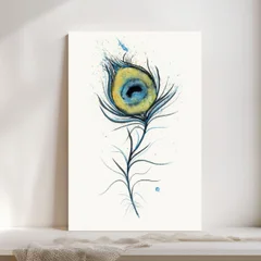Image of a feather watercolor painting by Shayna Larsen, originals & prints available