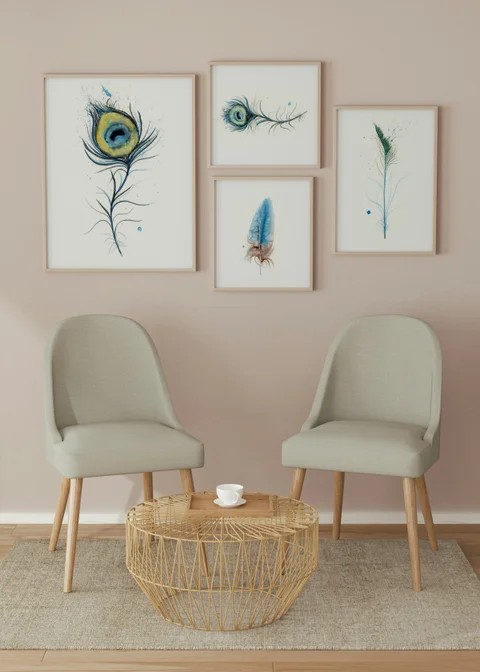 Image of a feather watercolor painting by Shayna Larsen, originals & prints available