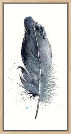 Image of a feather watercolor painting by Shayna Larsen, originals & prints available