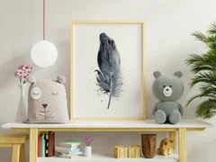 Image of a feather watercolor painting by Shayna Larsen, originals & prints available