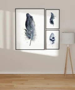 Image of a feather watercolor painting by Shayna Larsen, originals & prints available