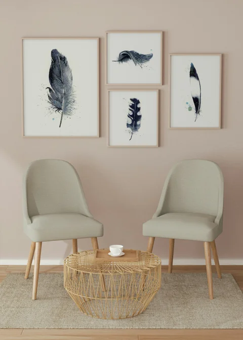 Image of a feather watercolor painting by Shayna Larsen, originals & prints available