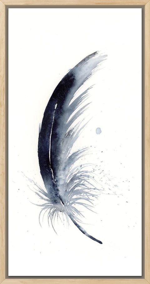 Image of a feather watercolor painting by Shayna Larsen, originals & prints available