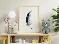 Image of a feather watercolor painting by Shayna Larsen, originals & prints available