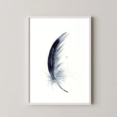 Image of a feather watercolor painting by Shayna Larsen, originals & prints available