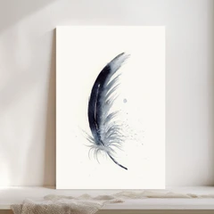 Image of a feather watercolor painting by Shayna Larsen, originals & prints available
