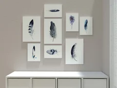 Image of a feather watercolor painting by Shayna Larsen, originals & prints available