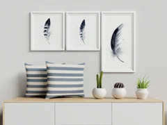 Image of a feather watercolor painting by Shayna Larsen, originals & prints available