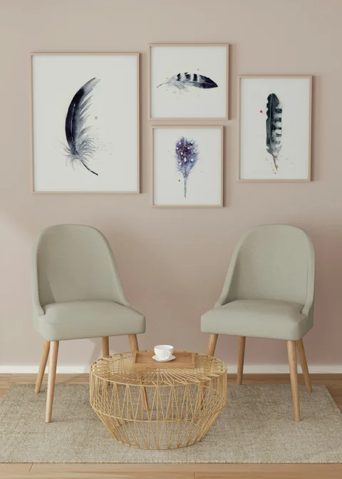 Image of a feather watercolor painting by Shayna Larsen, originals & prints available