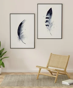 Image of a feather watercolor painting by Shayna Larsen, originals & prints available