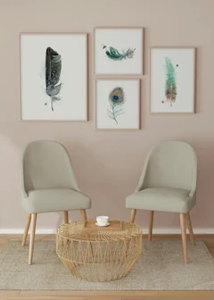 Image of a feather watercolor painting by Shayna Larsen, originals & prints available