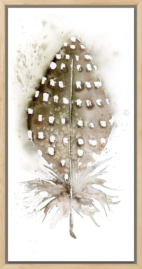 Image of a feather watercolor painting by Shayna Larsen, originals & prints available