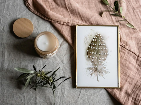 Image of a feather watercolor painting by Shayna Larsen, originals & prints available