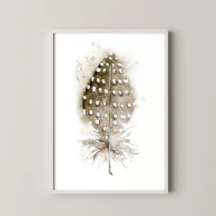 Image of a feather watercolor painting by Shayna Larsen, originals & prints available