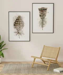 Image of a feather watercolor painting by Shayna Larsen, originals & prints available