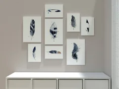 Image of a feather watercolor painting by Shayna Larsen, originals & prints available