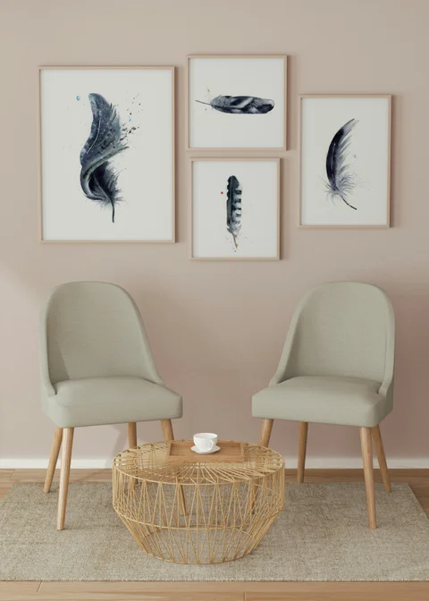 Image of a feather watercolor painting by Shayna Larsen, originals & prints available