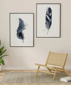 Image of a feather watercolor painting by Shayna Larsen, originals & prints available
