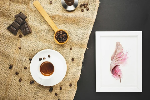 Image of a feather watercolor painting by Shayna Larsen, originals & prints available
