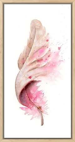 Image of a feather watercolor painting by Shayna Larsen, originals & prints available